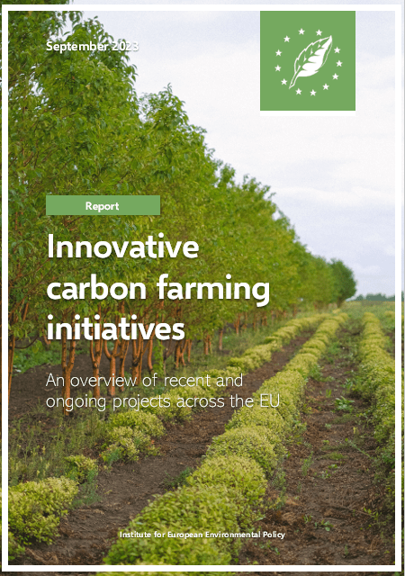 IEEP - Innovative carbon farming initiatives report cover photo