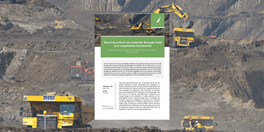 Sourcing critical raw materials through trade and cooperation ...
