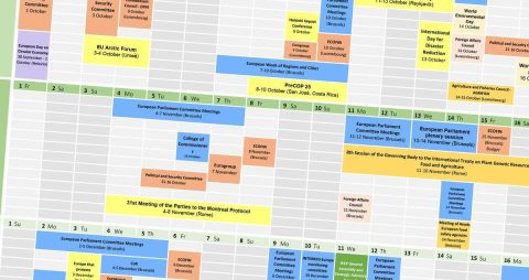 Environment at a glance: Policy calendar from September to December
